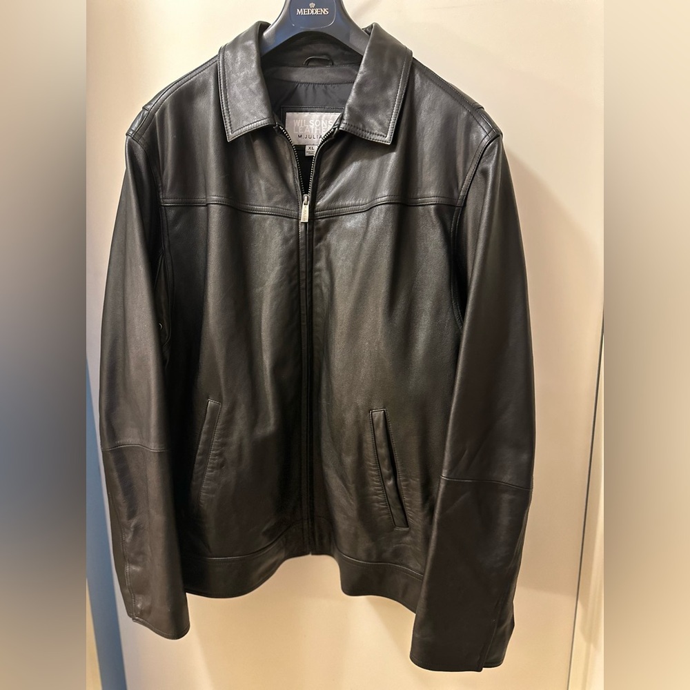 Men’s Leather Jacket extra Large (Black Leather)